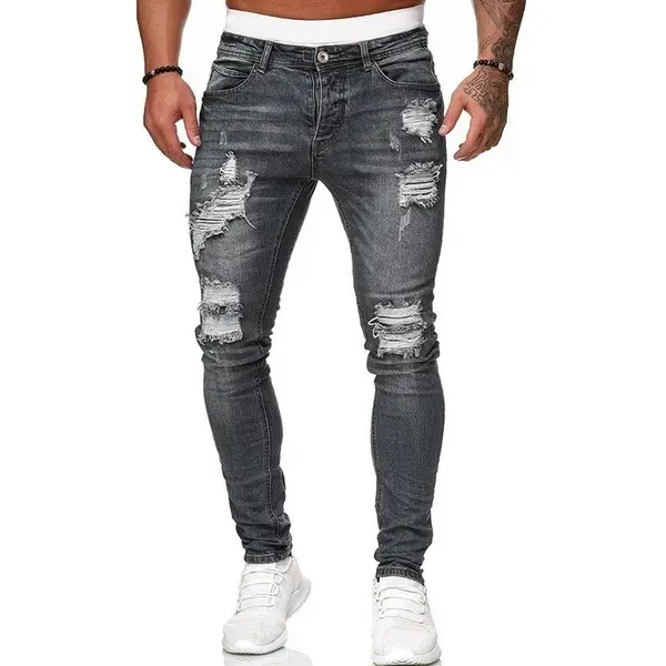 Men's Stylish Sporty Casual Sporty Streetwear Comfort Jeans Trousers Denim Daily Sports Pants - Yesunshine.com 