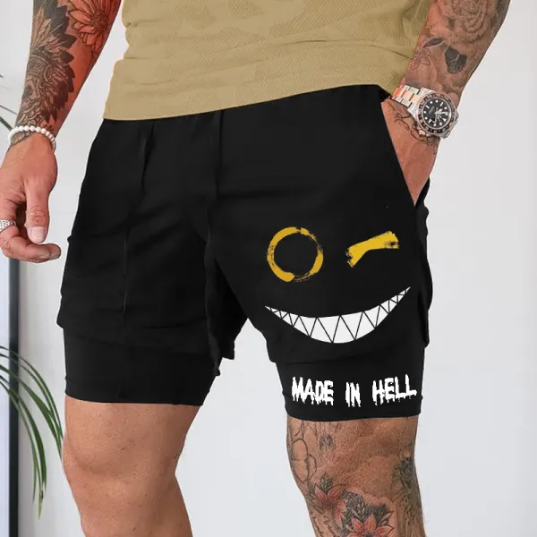 Men's Lace-up Printed Functional Shorts - Yesunshine.com 