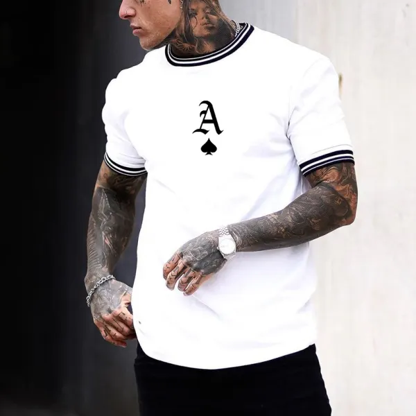 Poker Print Short-sleeved T-shirt - Yesunshine.com 