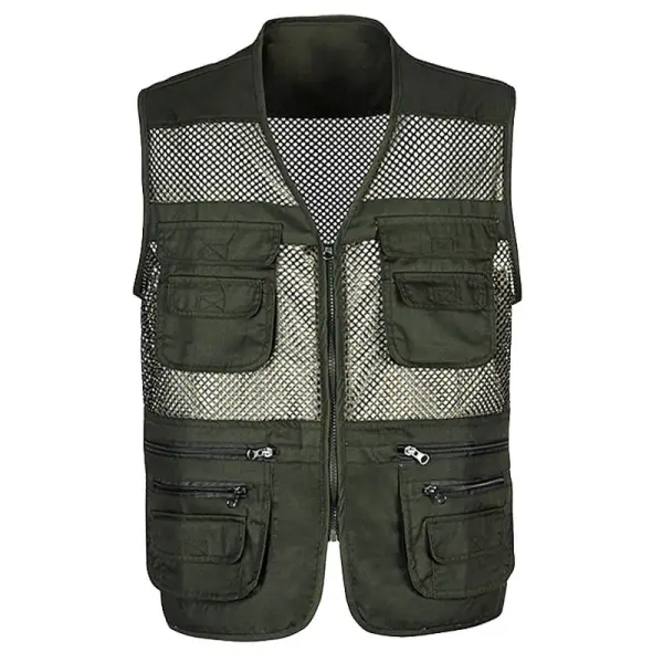 Men's Outdoor Multi-Pocket Breathable Thin Mesh Vest - Yesunshine.com 