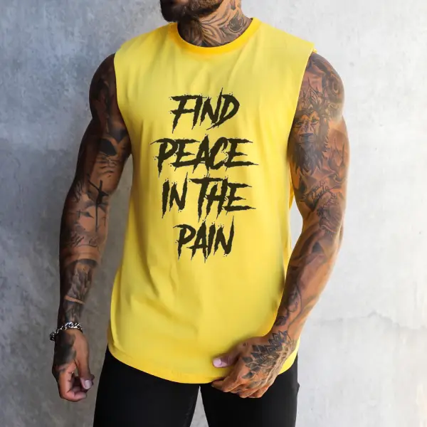 Find Peace In The Pain Print Sleeveless T-shirt - Yesunshine.com 