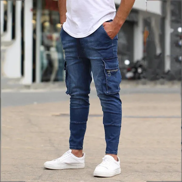 Men's Multi-pocket Stretch Denim Pants - Yesunshine.com 