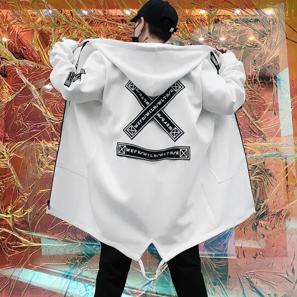 Men's Casual Printed Hooded Cardigan Jacket - Yesunshine.com 