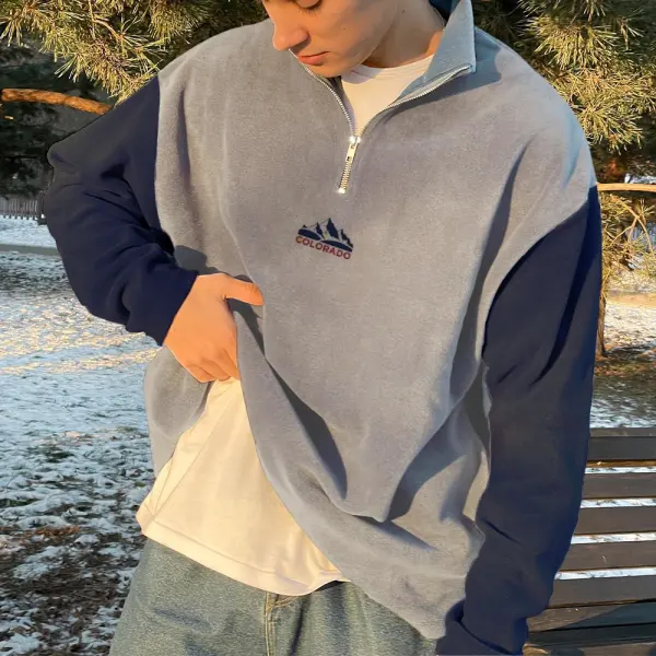 Oversized Unisex Contrast Polos Sweatshirt - Yesunshine.com 