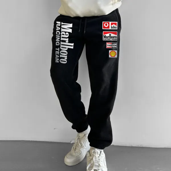 Men's Outdoor Casual Leggings Relaxed Fit Jogger Sports Marlboro Printed Trousers - Nicheten.com 