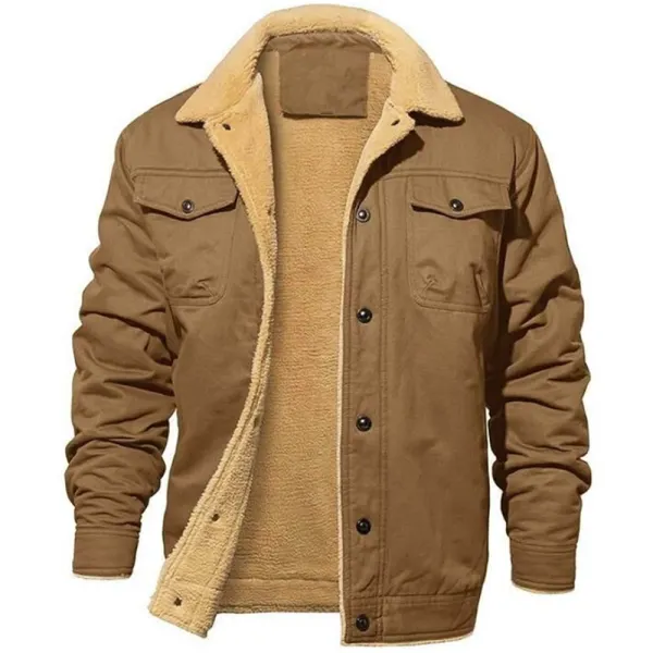 Men's Outdoor Fleece Cotton Work Casual Jacket - Elementnice.com 