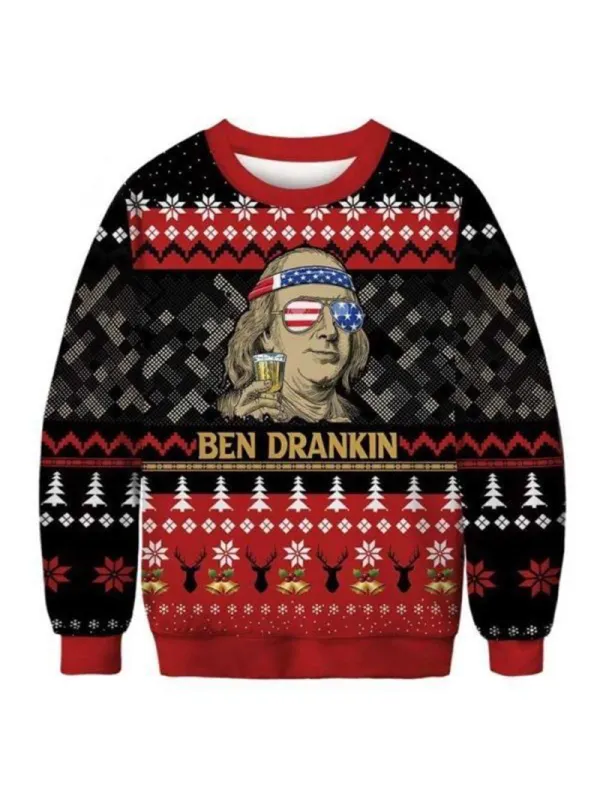 Unisex Benjamin Franklin's Ugly Christmas Sweater - Timetomy.com 