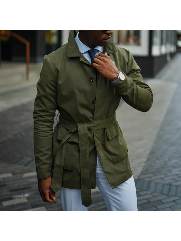 Men's Street Lapel Pocket Coat - Anrider.com 