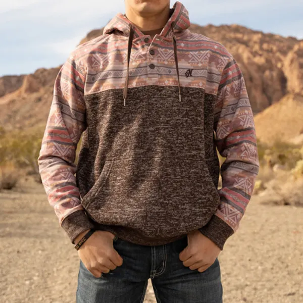 Retro Outdoor Ethnic Print Hoodie - Yesunshine.com 