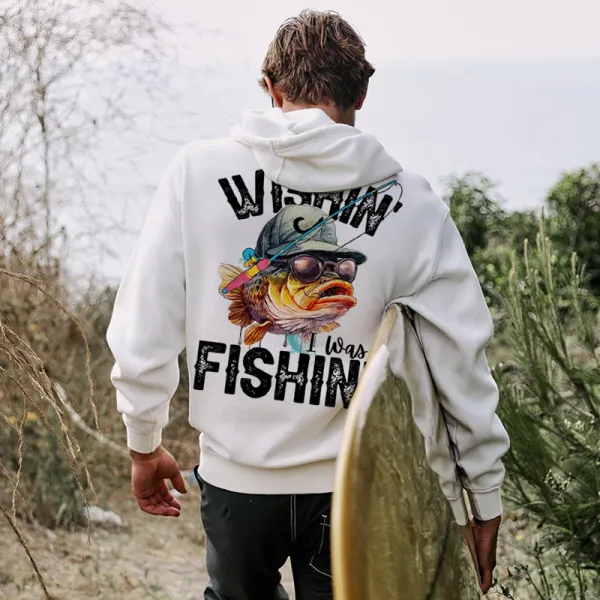 Unisex Fishing Print Hooded Casual Sweatshirt - Yesunshine.com 