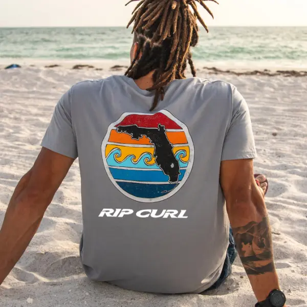 Men's Vintage 90s Rip Curl Surf Short Sleeve T-Shirt - Cotosen.com