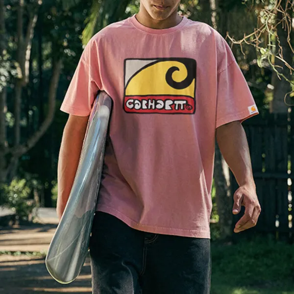 Unisex Retro Casual Loose Surf Printed T-shirt - Nicheten.com 