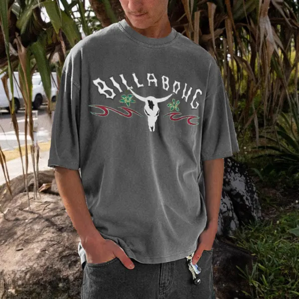 Unisex Vintage Surfwear Logo Printed T-shirt - Yesunshine.com 