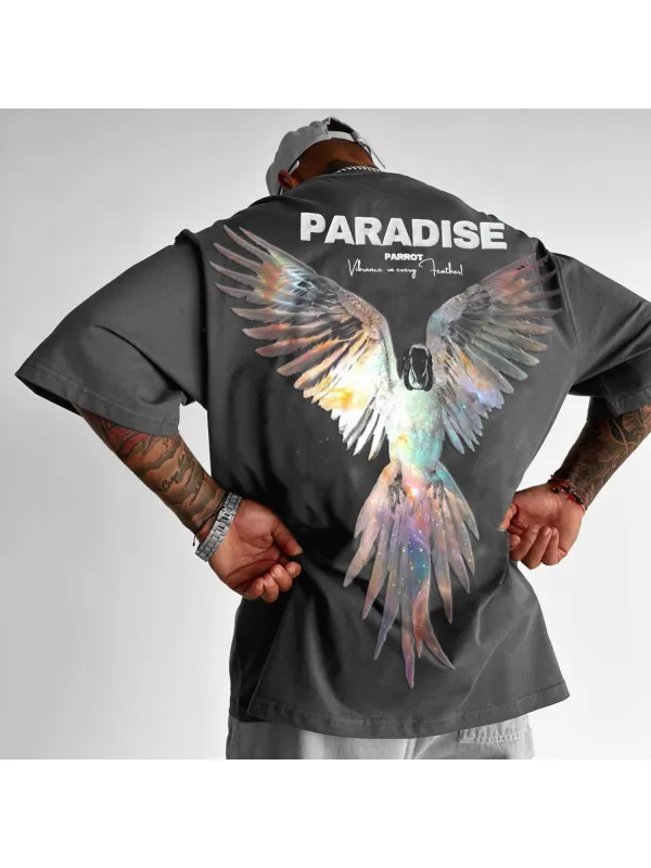 Bird Lettering Design Casual T-shirt - Aptkoi.com 