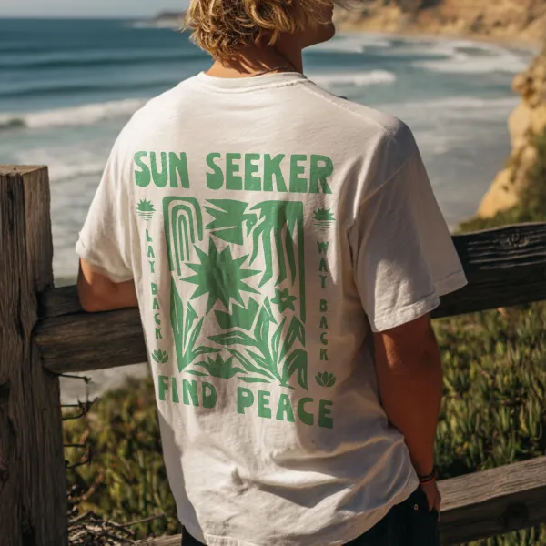 Casual White T-Shirt For Summer Beach Outfits - Yesunshine.com 