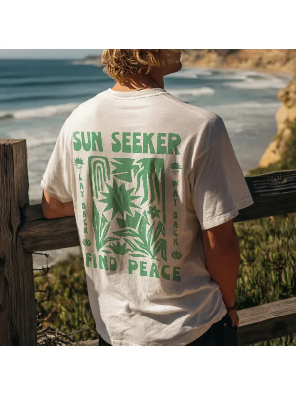 Casual White T-Shirt For Summer Beach Outfits - Aptkoi.com 