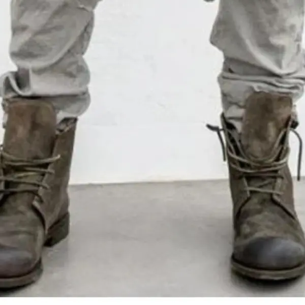 Men's Retro Tactical Leather Boots - Yesunshine.com 