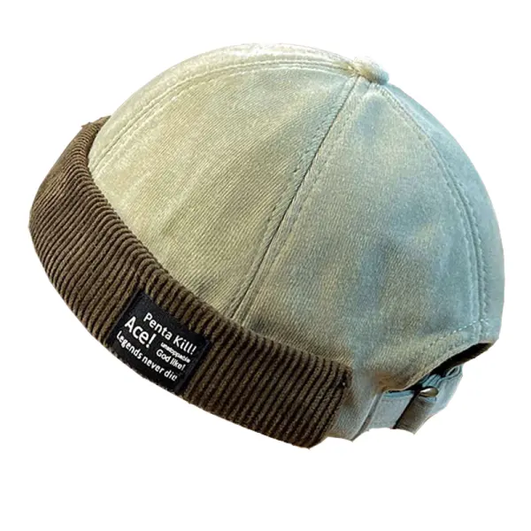 Corduroy Patchwork Washed Retro Hip-hop Street Hat - Yesunshine.com 