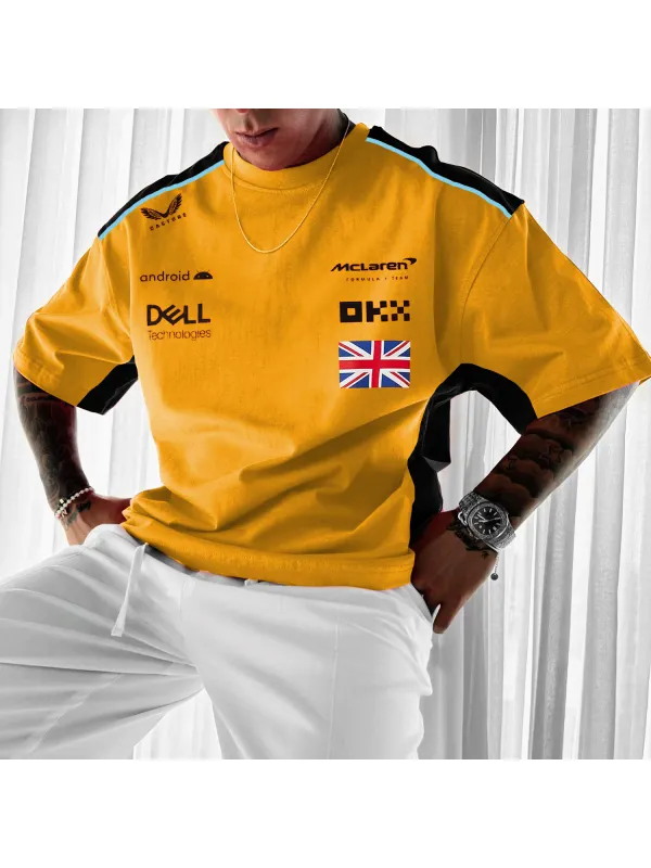 Casual Racing Oversized Short Sleeve T-Shirt - Wearmw.chimpone.com 