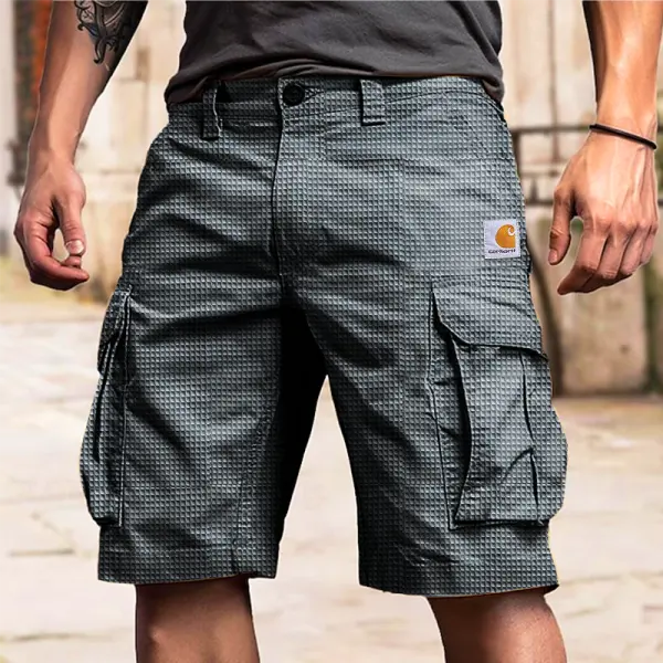 Men's Waffle Cargo Shorts With Multiple Pockets For Outdoor Activities - Zivinfo.com 