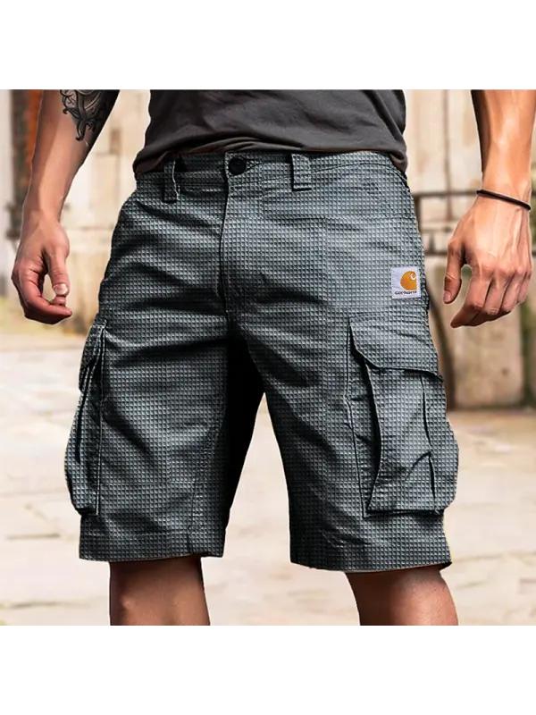 Men's Waffle Cargo Shorts With Multiple Pockets For Outdoor Activities - Shopyiyistories.com 