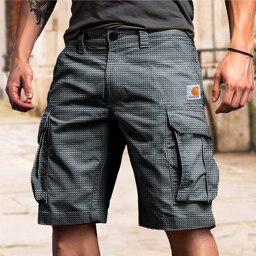 

Carhartt Men's Waffle Cargo Shorts With Multiple Pockets For Outdoor Activities