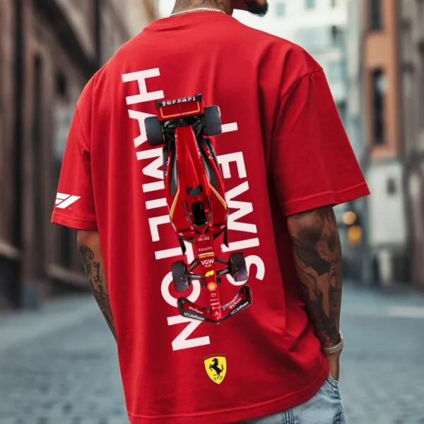 Unisex Casual Racing Print T-shirt - Yesunshine.com 
