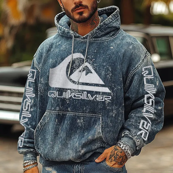 Men's Vacation Casual Vintage Letter Print Hoodie - Spiretime.com 