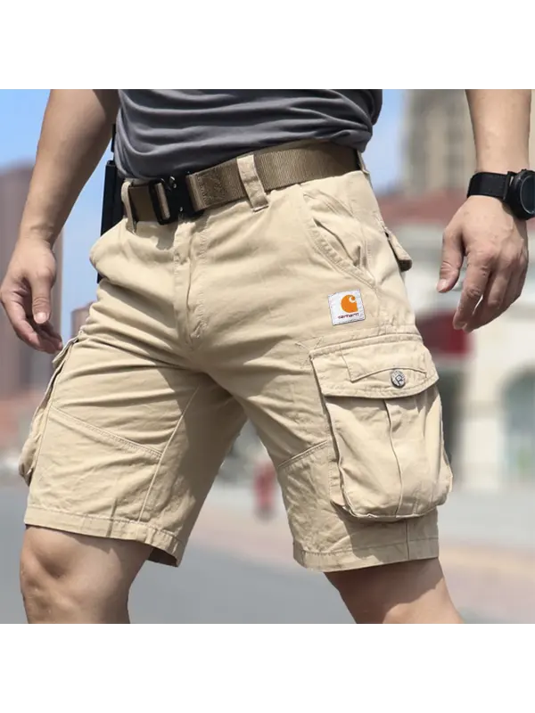 Men's Vintage Surf Multi-Pocket Elastic Drawstring Cargo Shorts - Wearmw.chimpone.com 