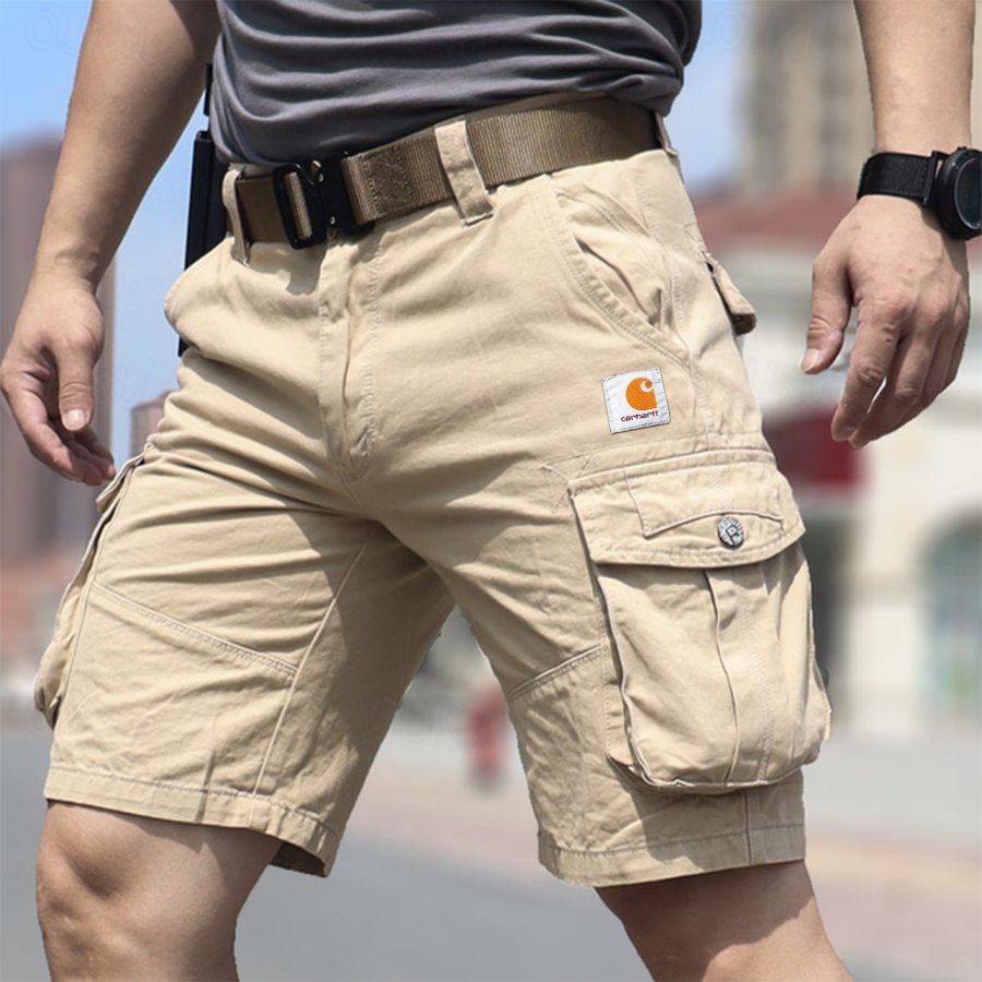 

Men's Vintage Surf Multi-Pocket Elastic Drawstring Cargo Shorts