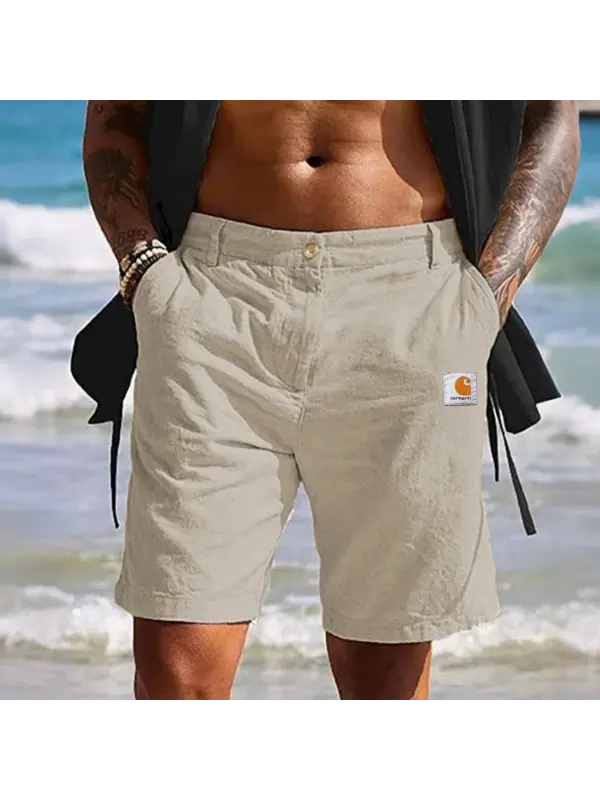 Men's Vintage Surf Multi-Pocket Elastic Drawstring Cargo Shorts - Ootdmw.com 