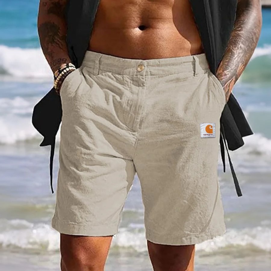 

Men's Vintage Surf Multi-Pocket Elastic Drawstring Cargo Shorts