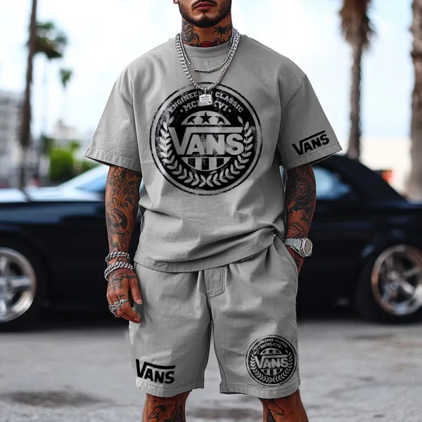 Brand Letter Print Oversized Set - Ootdcowboys.com 