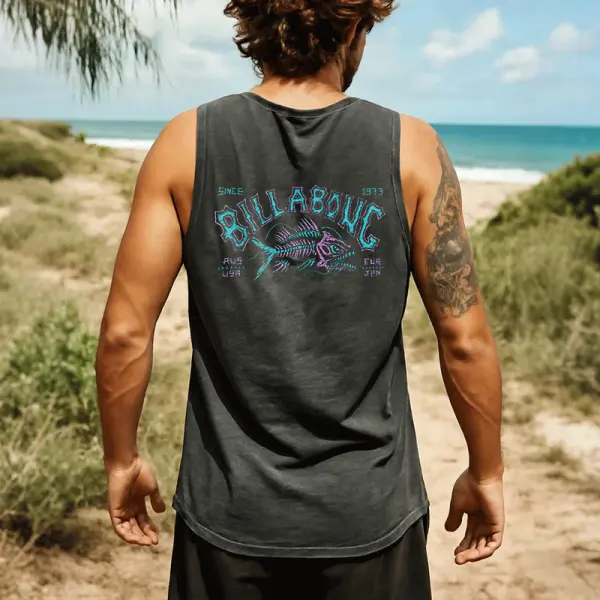 Graphic Tank Top For Men - Perfect For Summer Beach Adventures - Ootdyouth.com 