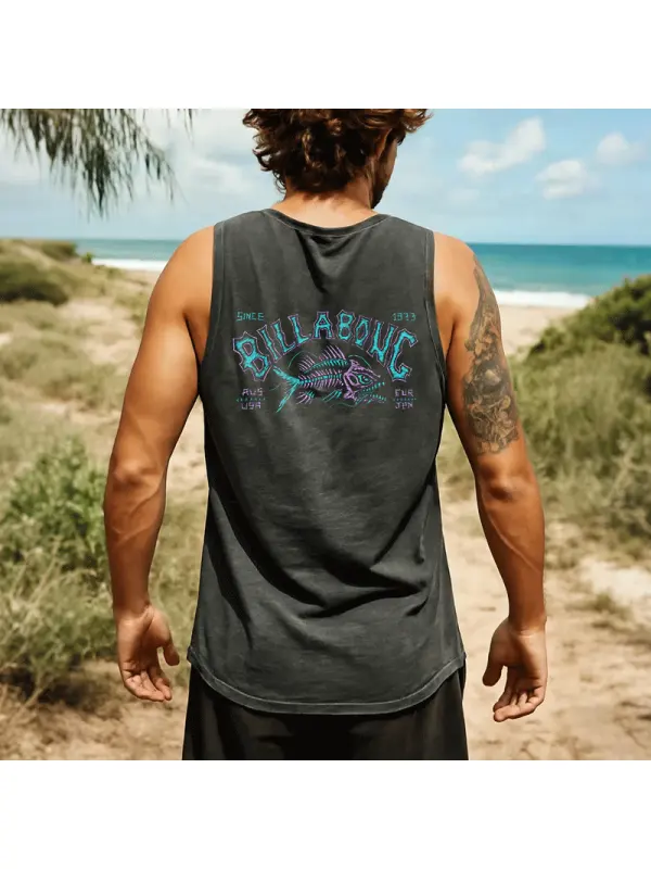 Graphic Tank Top For Men - Perfect For Summer Beach Adventures - Frontiercool.com 