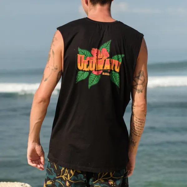 Men's Casual Summer Beach Floral Tank Top - Yesunshine.com 