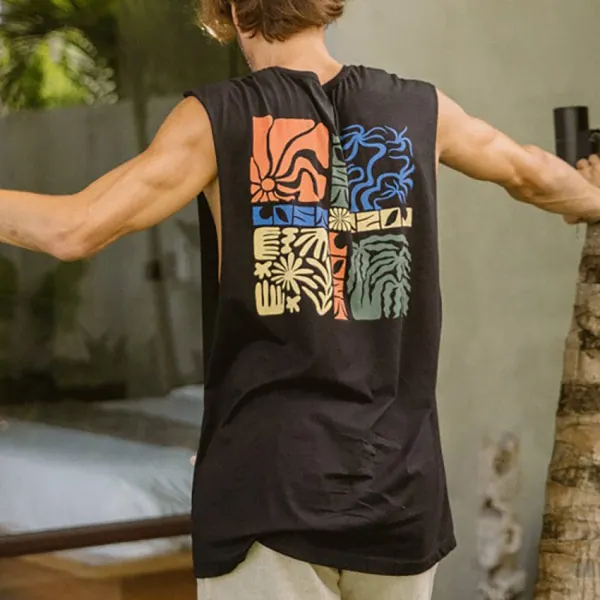 Men's Casual Square Pattern Tank Top - Yesunshine.com 