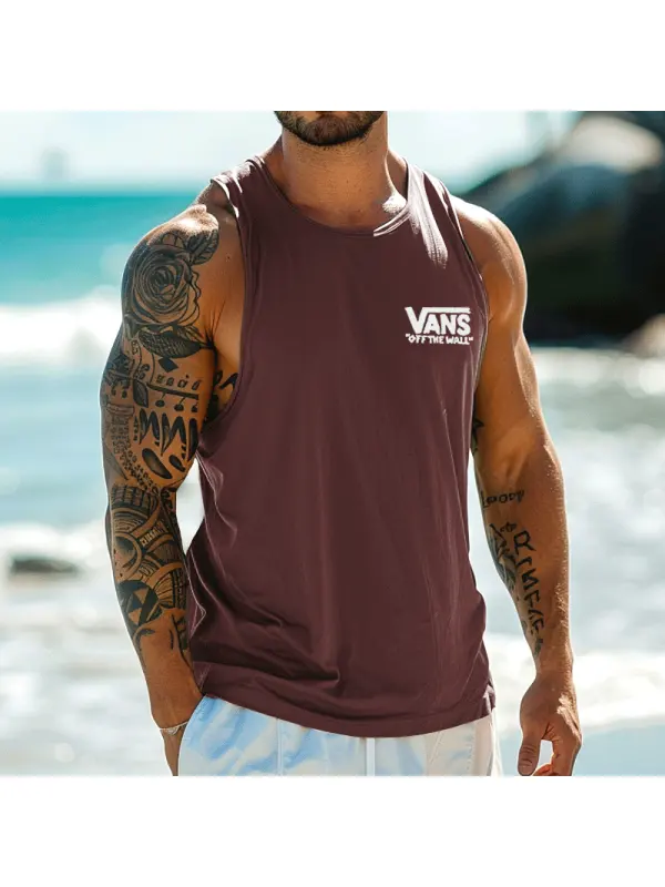 Stylish Sleeveless Tank Top For Summer Beach Adventures - Frontiercool.com 