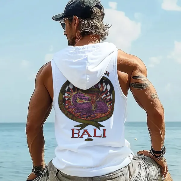 Men's Vintage Graphic Hooded Tank Top - Ootdyouth.com 