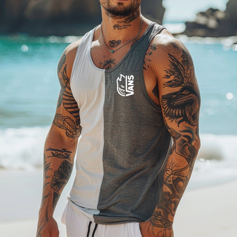

Two-Tone Tank Top For Beach And Casual Wear