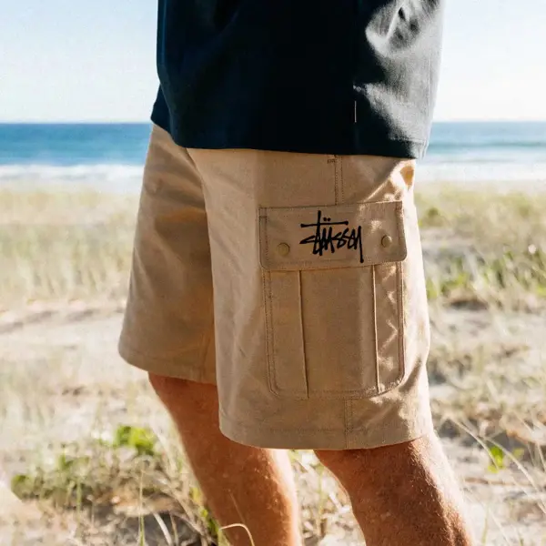 Men's Surfing Cargo Shorts Vintage Multi-Pocket Outdoor Khaki Walkshort Boardshorts - Ootdyouth.com 