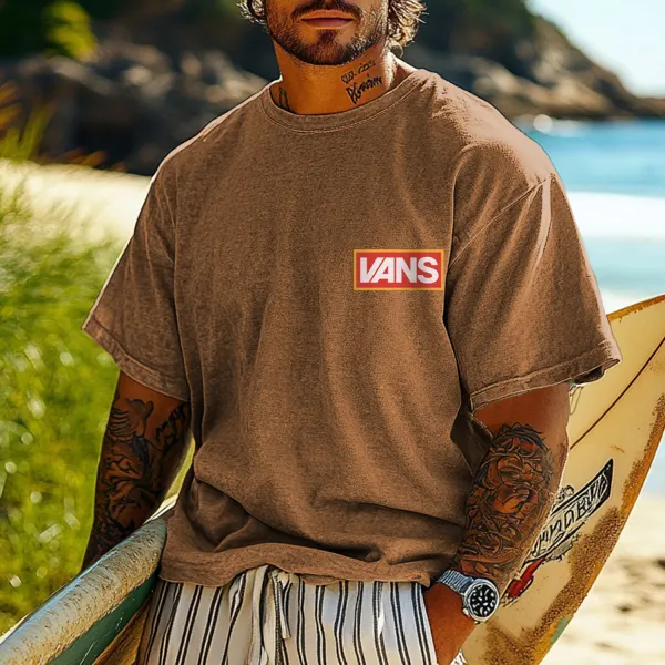 Vans Branded Vacation Distressed Loose T-shirt - Wayrates.com 