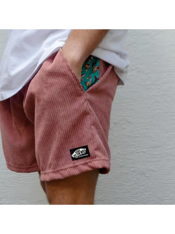 Vintage Casual Shorts Corduroy Surf Shorts Beach Shorts - Anrider.com 