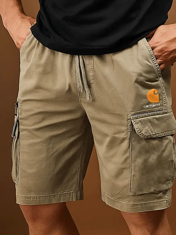 Men's Cargo Shorts With Multi-Pockets And Adjustable Waistband - Menwyx.com 