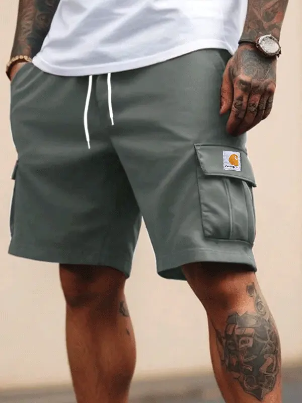 Men's Cargo Shorts With Adjustable Drawstring And Large Utility Pockets - Menwyx.com 