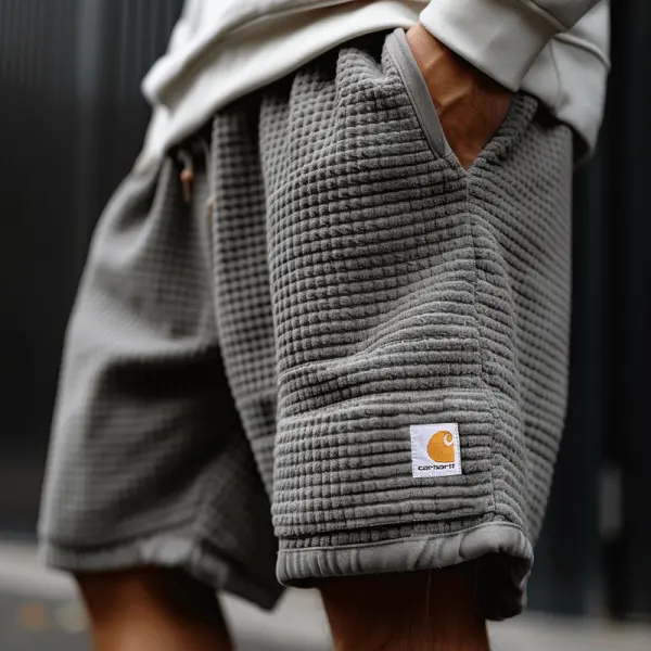 Corduroy Shorts With Iconic Patch For Casual Wear - Yesunshine.com 