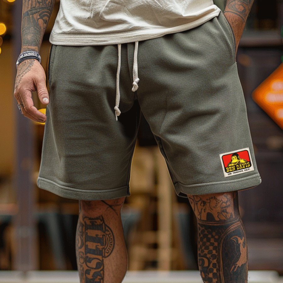 

Ben Davis Men's Casual Shorts With Adjustable Drawstring And Iconic Patch Design