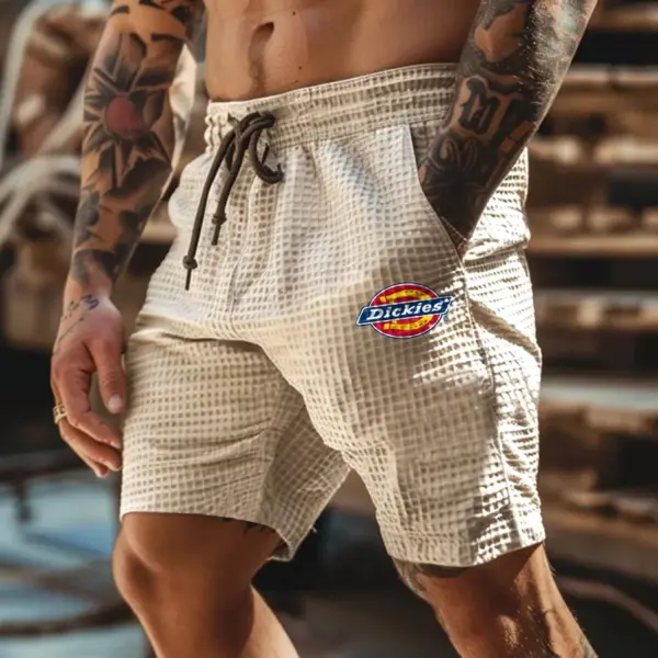 Dickies Men's Waffle Knit Elastic Workwear Shorts Walkshorts Boardshorts - Manlyhost.com 