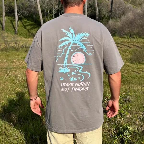 Men's Leave Nothin But Tracks Heavy Graphic T-Shirt - Dozenlive.com 