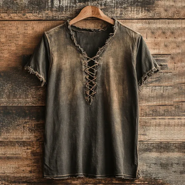 Casual Lace-up T-shirt - Pipersuper.com 